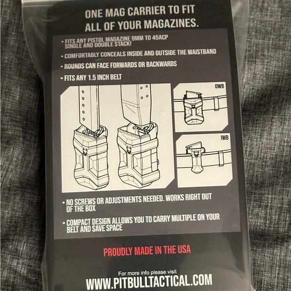 Pit bull Black Tactical gun magazine clip holder - Picture 3 of 9